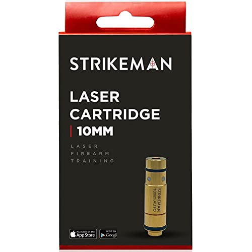 Strikeman 10mm Dry Fire Laser Training Cartridge - Great for Target Shooting Practice with Pistols, Made for The Firearm Training System - Red Laser Cartridge Only, Multiple Calibers