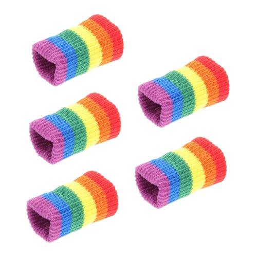 VICASKY 5pcs Breathable Athletic Finger Sleeves Elastic Thumb Support Guard Reusable Basketball Protector Covers for Sports Training Injury Prevention