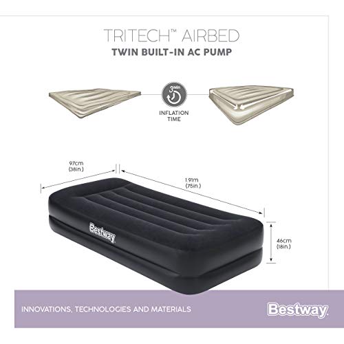 Colchão Inflável Solteiro Bestway Alto Premium TriTech com bomba de inflar elétrica embutida 220v #6