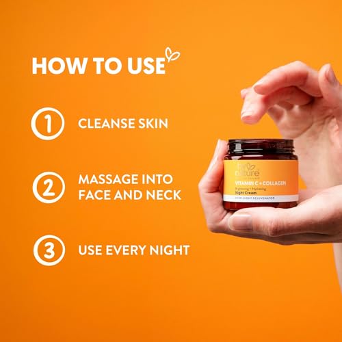By Nature Face Night Cream - Vitamin C + Collagen PM Moisturizing Facial Lotion for Women (2 Oz)
