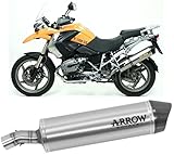  arrow 71689pk+71388mi, silencieux avec raccord, système semi-complet approuve open maxi race-tech titanium, embout en carbon, compatible avec moto bmw r1200 r-1200 gs 2009 mototopgun