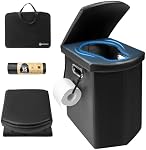 XXL 17.5" Toilette de camping portable pour adultes avec sac à main pour camions, Bateau