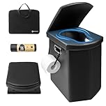 Brarvagur XXL Portable Toilet Camping for Adults,17.5" Foldable Extra Large Camping Toilet Portable, Portative Travel Toilet with Handbag for Hiking, Roadtrip, Trucks, Car, Boat, Tent and Beach