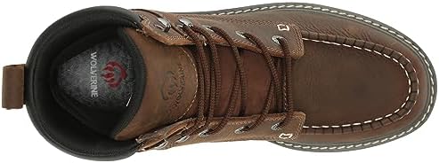 Wolverine Men's Trade Wedge Waterproof Steel Toe 6" Construction Boot, Sudan Brown, 11.5 X-Wide | Image 4