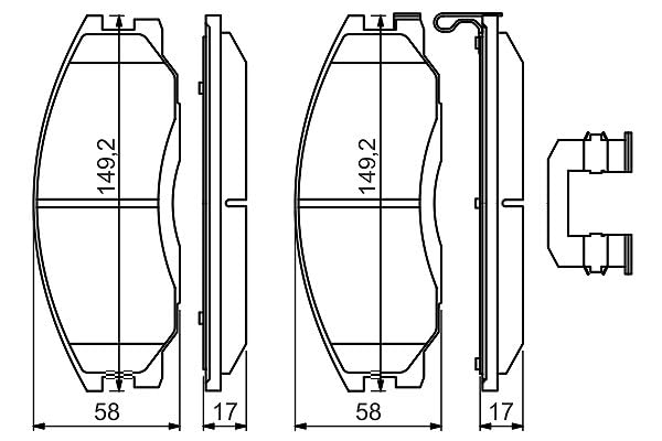 Plaquettes de frein avant Bosch auto jeu de 4 pièces avec accessoires ECE-R90