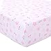 JISEN 3 Piece Crib Bedding Set Crib Quilt Crib Sheet Pillowcase - Soft Microfiber Printed Nursery Set for Baby Boys or Girls Pink Elephant