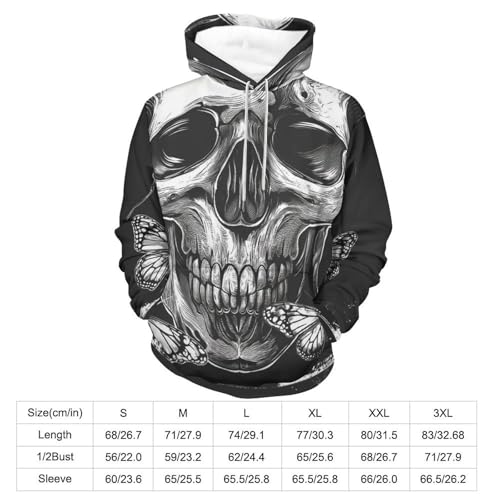 Sweat à capuche papillon squelette en taille S contre le froid