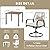 MELLCOM 5 Pcs Outdoor Dining Set, 4 Swivel Rattan Chairs with Thick Cushions & Square Dining Table with Umbrella Hole, Patio Furniture Set for Porch, Garden, Backyard, Poolside, Deck, Beige