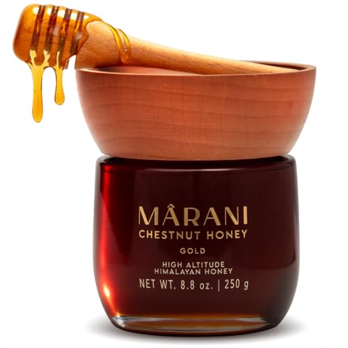 Marani Raw Chestnut Honey from Himalayan High-Altitude Forests | Natural Unfiltered Single-Origin Honey | 100% Unadulterated | KYNA - 200 µg/g | Gold | 8.8 oz (250g)