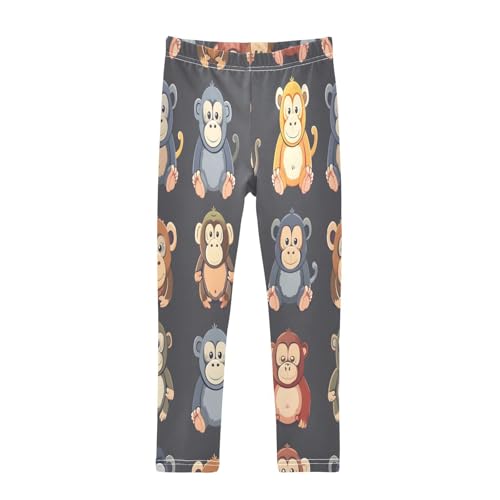 Bolaz Toddler Girls Leggings Printed Yoga Pants Leggings Yellow Red Monkey for Kids