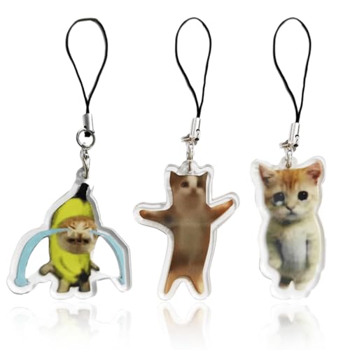 COYUN 3 Dragonne Telephone Portable, DrôLe De Chat, Pour TéLéPhone Portable, Clé Usb, Lecteur Mp3, Mp4, Mini-Appareil Photo