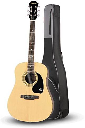 Epiphone DR-100 Acoustic Guitar Natural with Road Runner RR1AG Gig Bag