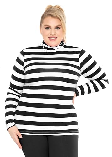 Image of Womens Turtle Neck | Long Sleeve and Sleeveless Top | Plus Size XL-7X | Tops Women White Turtleneck Women