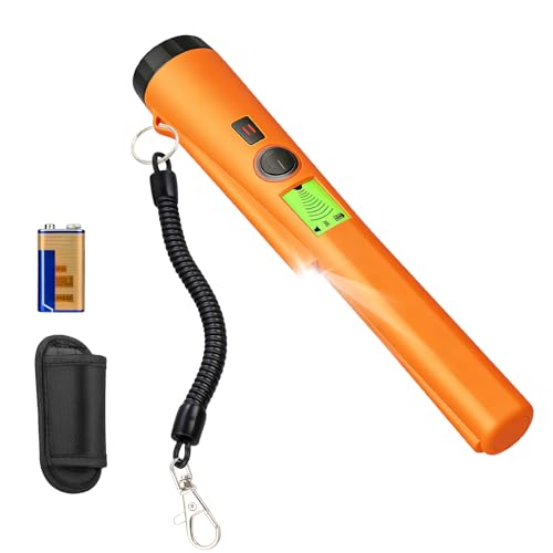 RoserRose 360 Pinpointer Metal Detector Hand held Metal Detector Wand with LED IP68 Underwater & 9V Battery Pinpointer for Adults & Kids Mini Metal Detector for Locating Gold Silver