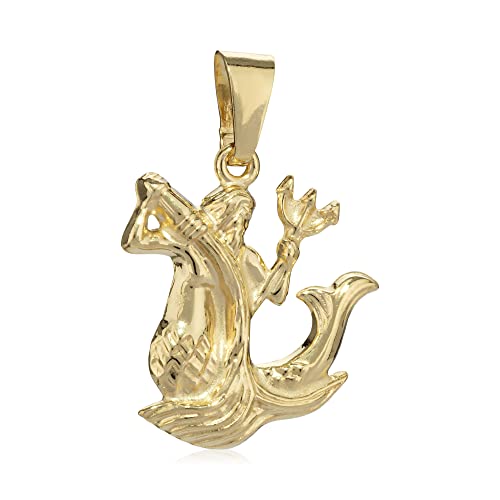 NKlaus Kettenanhänger klein Wassermann 333 Gelb Gold 8 Kt poliert Amulett für Halskette 4061