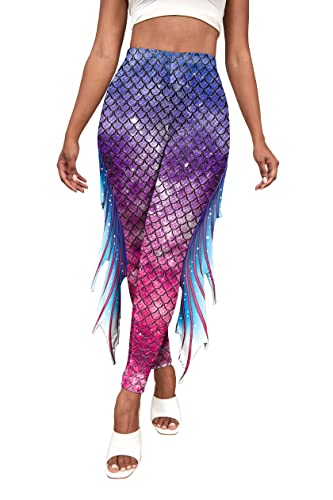 Leggings de sirena para mujer con cintura alta: comodidad y estilo en tus fiestas de disfraces