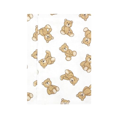 Image of Hudson Baby Unisex Baby Cotton Poly Flannel Burp Cloths, Teddy Bears 7 Pack, One Size