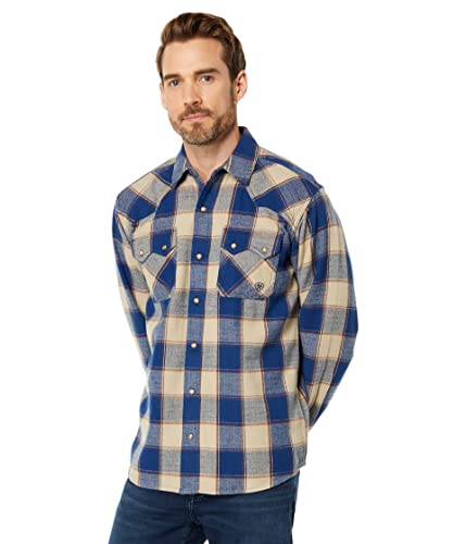 Image of Ariat 10042363 MNS Howie Retro SNP LS SHRT WHT PPPR