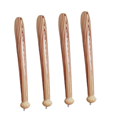 ERINGOGO Inflatable Baseball Bat Sports Cheering Stick Party Props for Kids 80cm Wooden Pattern 4pcs Set Outdoor Game Favor Toy