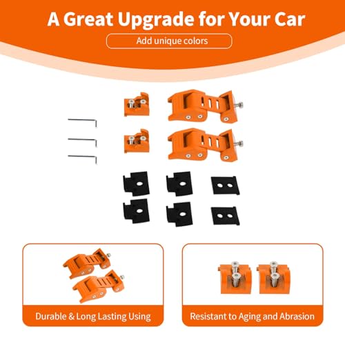 PDKLIN for Jeep Hood Latches Lock Catch Kit for Jeep Wrangler JK JKU 2007-2017 for Wrangler JL JLU 2018 up for Gladiator JT 2020 up, Exterior Accessories (Orange) 2pcs by PDKLIN - Used condition - Image 5