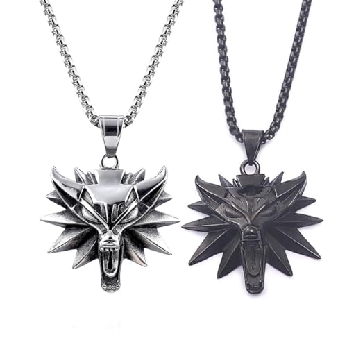 ARHZ 2 Collares de Hombre, Collar de Hombre de Acero, Collar de