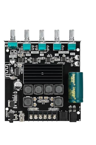 Image of ZK TB21(CAAV-AP-09)2.1 Channel Digital Amplifier Board with USB 2x50W+100W Power Output, TPA3116 Amplifier Board Bluetooth Enabled, Black PCB, DC 12-24V Input