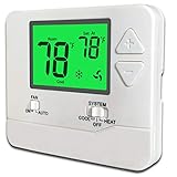Non-Programmable Thermostat 1 Heat/1 Cool (Green LCD)
