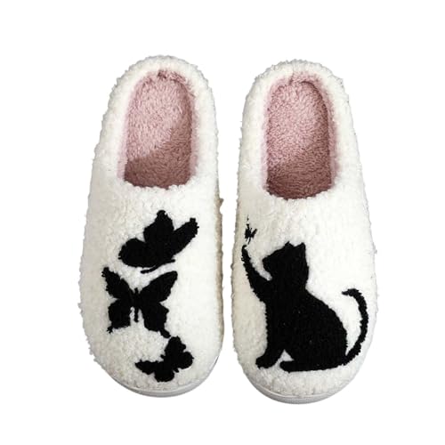 Image of Highland Cow Slippers for Women Plush Scottish Highland Cow Animal Slippers Warm Non Slip Home Indoor Slippers