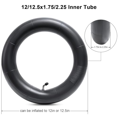 Image of YeYouC 12 1 /2 x 2 1 /4 Schrader Valve Inner Tube, Fits 12.5x2.25, 12x1.75 /2.125, 12x2.25, 12.5X1.75 /2.25 Bike /Scooter Tire Tube, 2 Pack