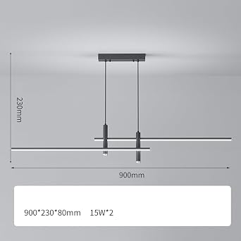 Modern LED Chandeliers Dimmable Linear Antique Gold Long Strip Ceiling Hanging Lamp Contemporary Black Lighting for Kitchen Island Dining Room Farmhouse Bar Restaurant