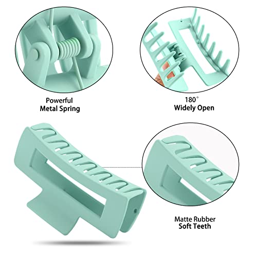 8 Pack Large Rectangle Hair Claw Clips, Matte Square Hair Clips For Women Thick Hair, Strong Hold Jaw Clip Big Non-Slip Hair Clip #TOP2