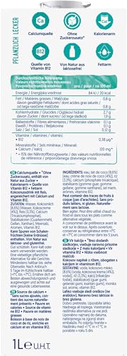 Alpro Kokosnussdrink mit Reis – Vegan, milchfrei, glutenfrei – Ohne Zuckerzusatz – Von Natur aus laktosefrei – Reich an Ballaststoffen, Calcium und Vitaminen– 8 x 1L – Haltbar