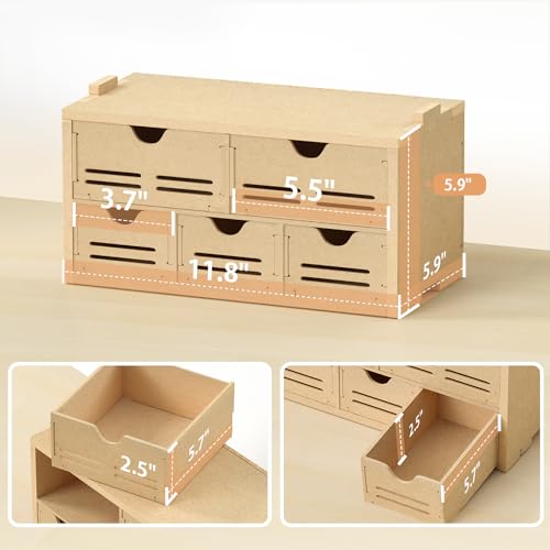 Image of Plastic Model Kit Tool Storage Rack, Drawer Hobby Modeling Tool and Parts Storage,Wooden Paint Organizer with MDF Material, Craft Supplies Storage for Tamiya Gundam Tools, GK2
