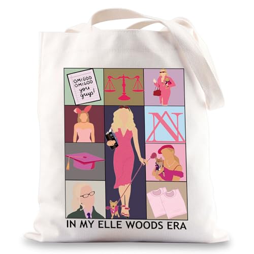 JNIAP Elle Woods Tote Bag Elle Woods Gift Lawyer Blonde Gift What Like It's Hard Gifts Legally Misucal Shoulder Bag (ELLE tb)