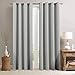 Vangao Room Darkening Curtains 84 inches Length Gray Window Treatment Blackout Drapes for Bedroom, Grommet Top, 2 Panels, Grey