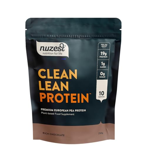 Vegan Protein Powders by Nuzest - Clean Lean Protein - Rich Chocolate - Plant Based Pea Protein Shake - Low Calorie & Low Carb - Gluten Free - Dairy Free - 250g (10 Servings)