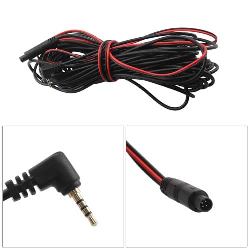 Image of ECSiNG 10m Car Camera Extension Cables 2.5mm Male to 4 Pin Backup Camera Cord Dash Cam Reverse Camera Extension Cables for Car Truck Motorhome Bus Van Black