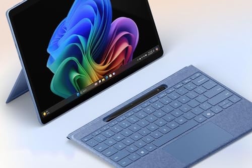 Image of Microsoft Surface Pro Flex Keyboard with Slim Pen Bundle, 2-in-1 Alcantara keyboard for Surface Pro Copilot+ (11th Edition), Pro 9 and 8, Windows 11 Copilot+ PC, Sapphire