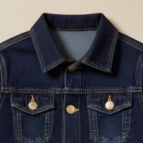 Image of A.T.U.N. (ALL THINGS UBER NICE) Trendy Boys Denim Jacket | Casual Outerwear with Full Button Front, Smart Collar & Pockets | Stylish Casual Kids Jacket for Everyday, Travel, Party & Daily Style