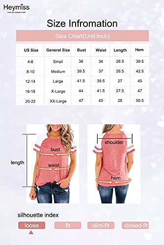 Heymiss Womens Shirts Ladies Casual Crewneck Color Block Tee Summer Short Sleeve Workout Blouse Oversized Tunic Tops Fashion Clothes Navy Blue Xl #TOP4