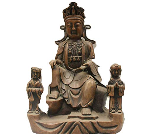 Statue de Bouddha Guanyin en laiton vieux bronze fait main H3TF5J