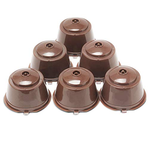 BRBHOM 6 Refillable Coffee Capsule Reusable Coffee Filter Compatible with Dolce Gusto (coffee capsule 6 pcs Brown) by BRBHOM - Used condition - US$6.75