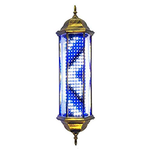 Preisvergleich Produktbild EOVL Barbierstab Leuchtkugel Led Traditional Weiß Blau Beleuchtende Rotierende Streifen Friseur Salon Licht Schild Mit Led Birne Mauer Lampe 85cm / 33in A / B