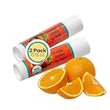 Desert Oasis Skincare | USDA Organic Orange Lip Balm – 70% Jojoba Oil with Beeswax – Natural Orange Essential Oil – Nourishes & Softens Dry Lips – 2-Pack (0.15 oz / 4.6 g Each)