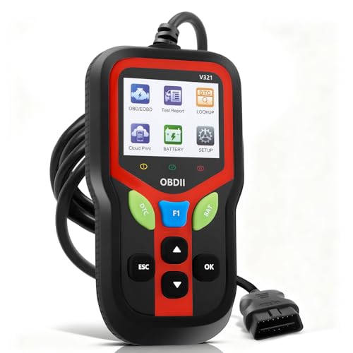LIFEJXWEN OBD2 Diagnosi Auto OBD Professionale, Multimarca Scanner OBD2, Lettore di Motore OBDII Strumento Lettura per Cancellazione Codici Errore Controllo Spia Motore, Supporta 10 Lingue