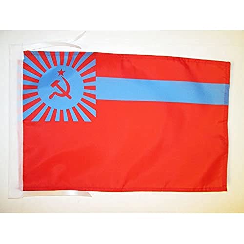 BANDERA de la REPÚBLICA SOCIALISTA SOVIÉTICA DE GEORGIA 45x30cm - BANDERINA RSS GEORGIANA 30 x 45 cm cordeles - AZ FLAG