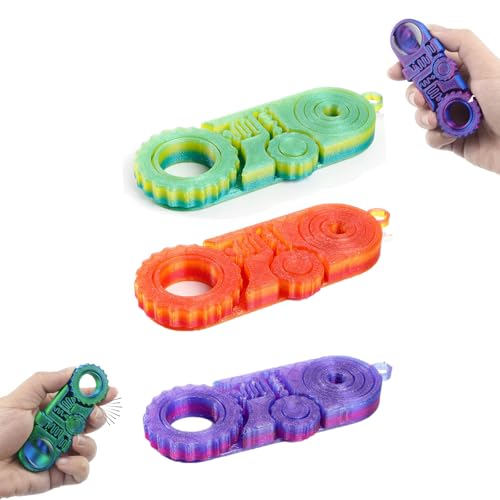 Stress Relief Toys Adults, 3PCS 3D Printed Fidget Toys for Anxiety and Stress Relief, Fidget Toys Adults, Spiral Design in Blue Purple, Blue Green, Red Gold, Ideal for Work, Study, and Daily Use