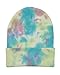 Tie Dye Knitted Beanie Hat Unisex Knit Skull Cap Soft Winter Warm Hat, Tie-Dye Raspberry Mist, 1 Count, 1 Pack