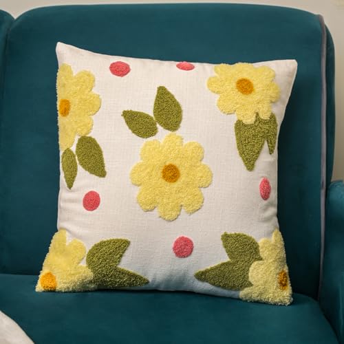 ABSTRACT INDIA Boho Throw Pillows 18x18 Inches,Soft Mid Century M...