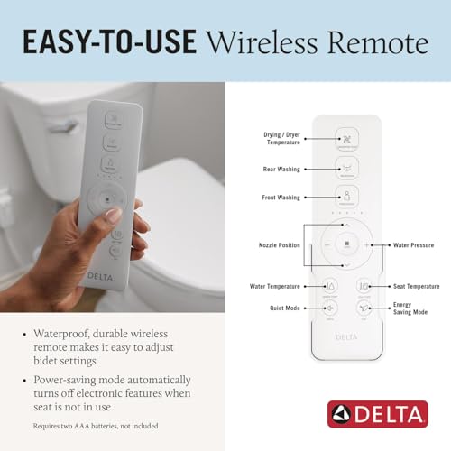Delta Faucet Refresh Premium Elongated Electric Bidet Toilet Seat, Warm Water Bidet, Heated Seat Bidet, Bidet Attachment for Toilet, Toilet Seat Bidet, Bidet Toilet Seat Elongated, White 893006E-WH thumbnail 4